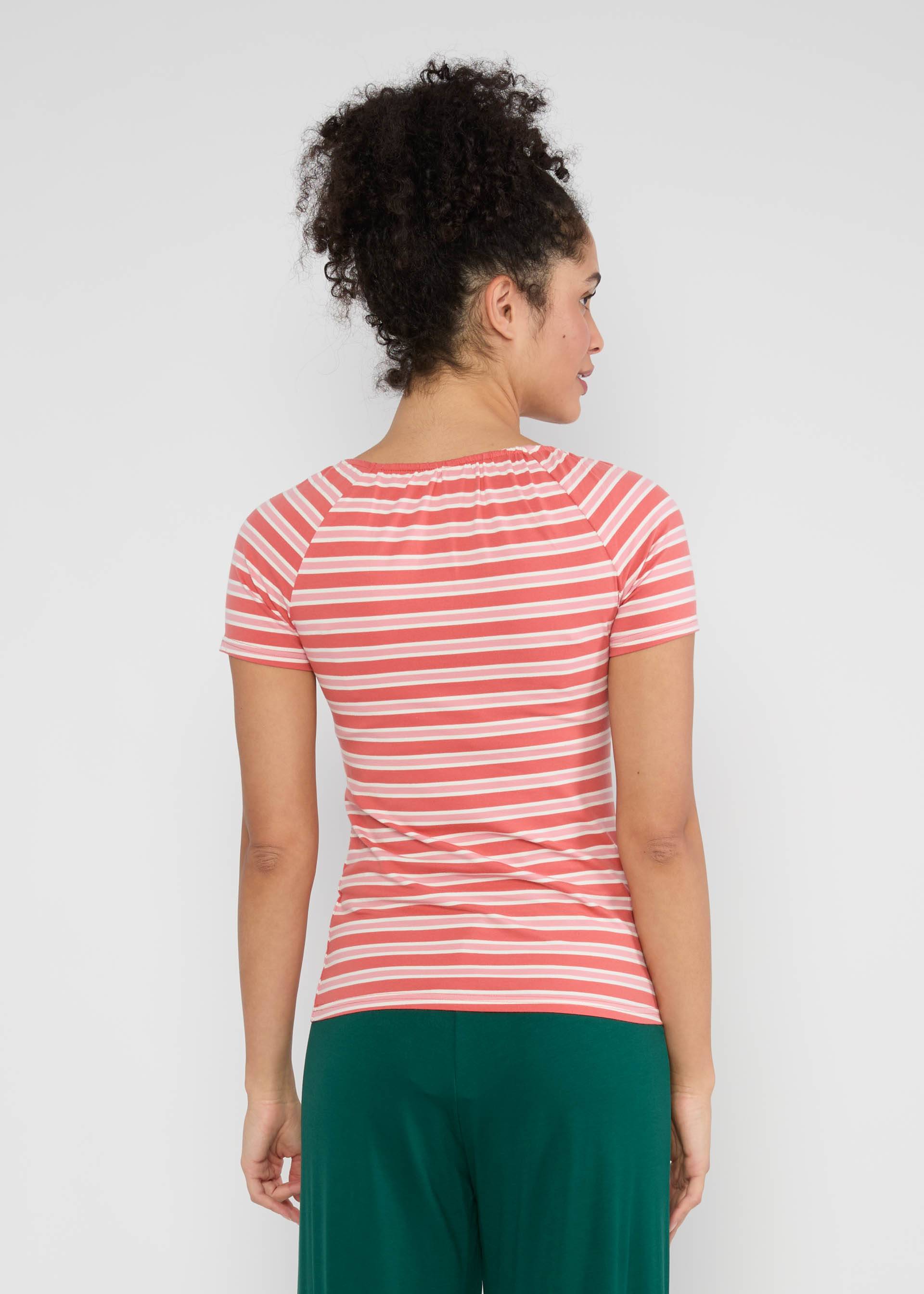 T-Shirt Vintage Heart, caravan stripes red, Shirts, Rot