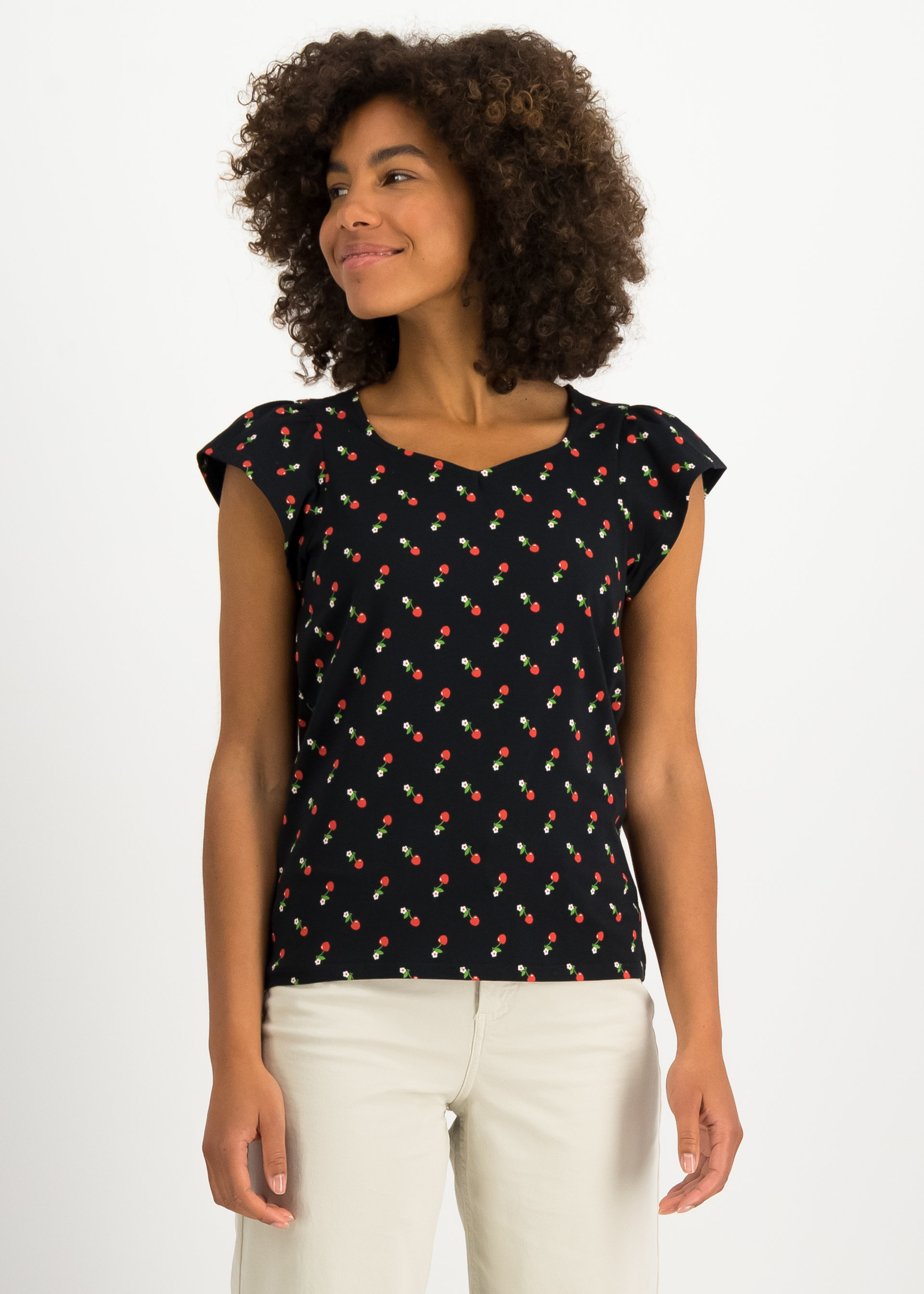 Shirt Charming V Neck, mon cherry, Shirts, Schwarz