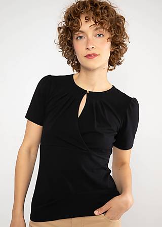 T-Shirt Criss Cross Cœur, my pitch black, Shirts, Schwarz