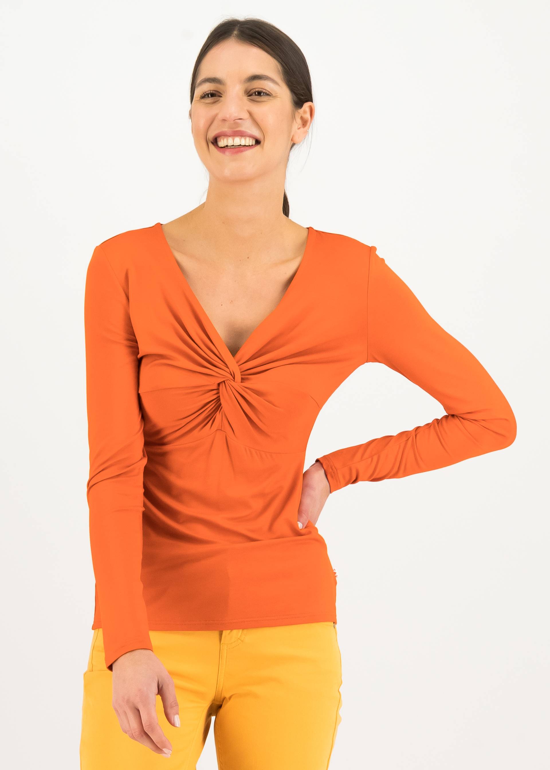 Longsleeve Hot Knot Lacy, orange leaves, Shirts, Orange