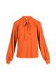 Tie Neck Blouse L'Odelette pour Helma, orange leaves, Blouses & Tunics, Orange
