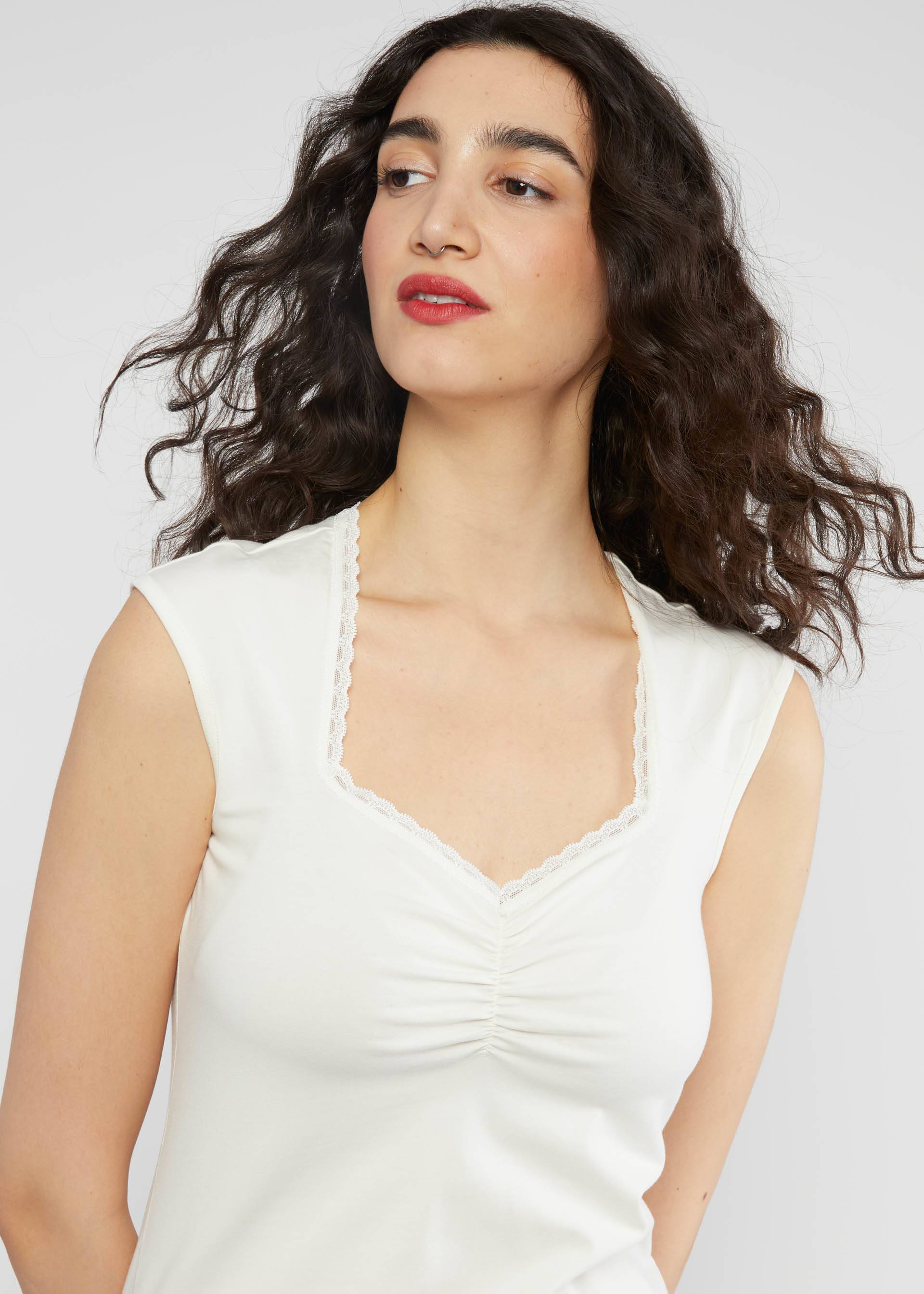 Summer top Let Romance Rule, fluffy cotton white, Tops, White