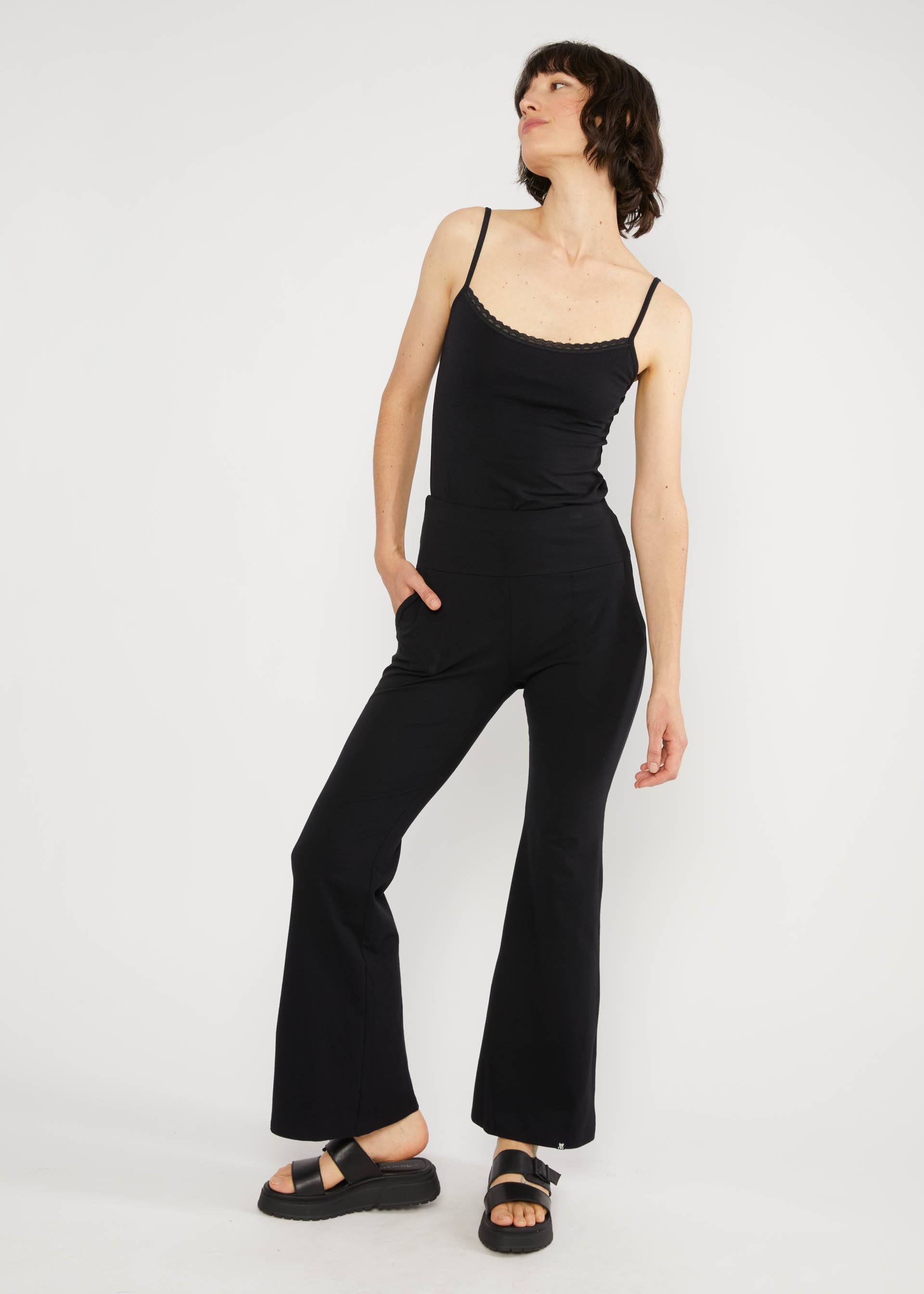 Sommerhose Logo Easy Flared, my pitch black, Hosen, Schwarz