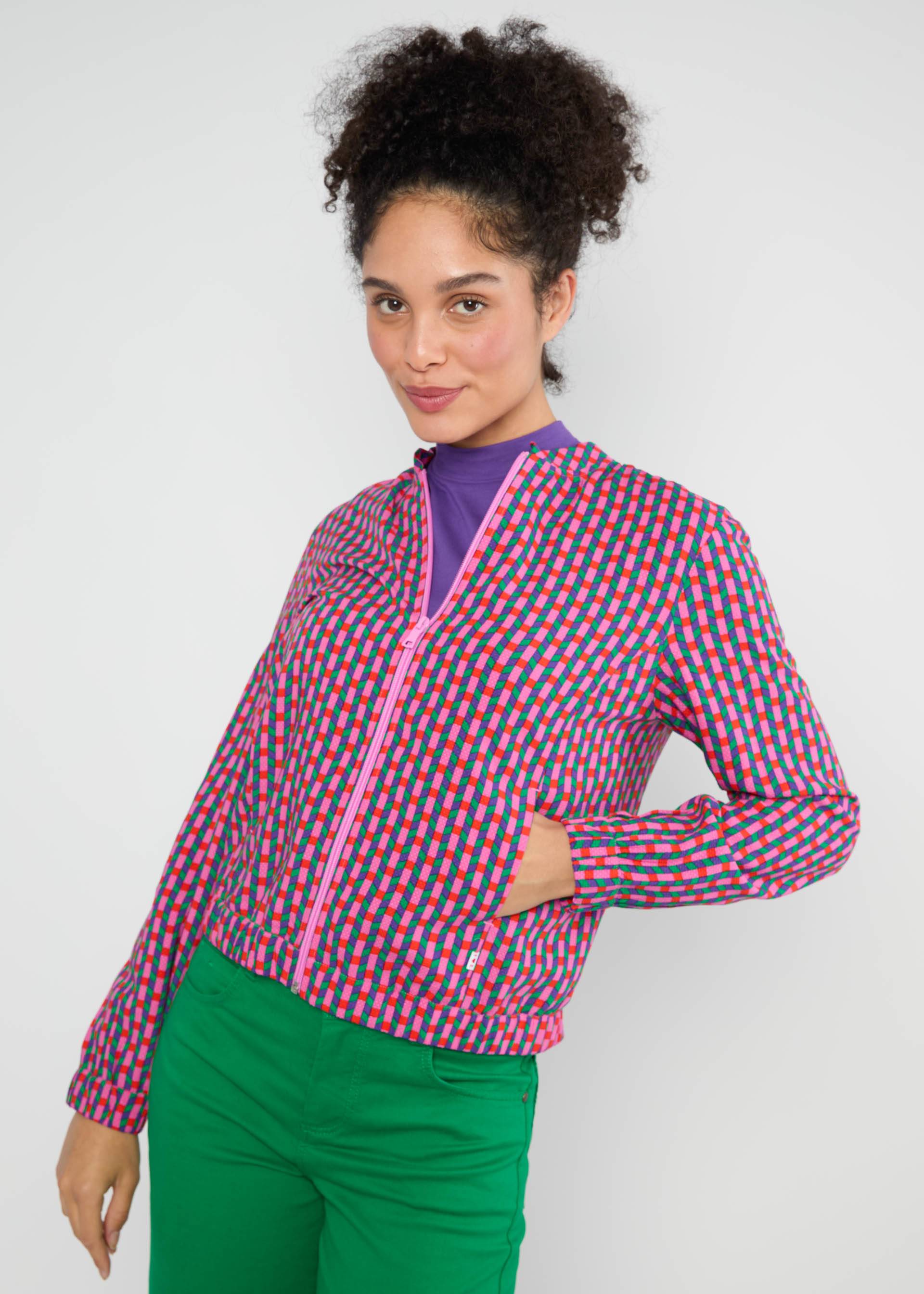 Blouson Springbreaker, interlaced colors, Jackets & Coats, Purple