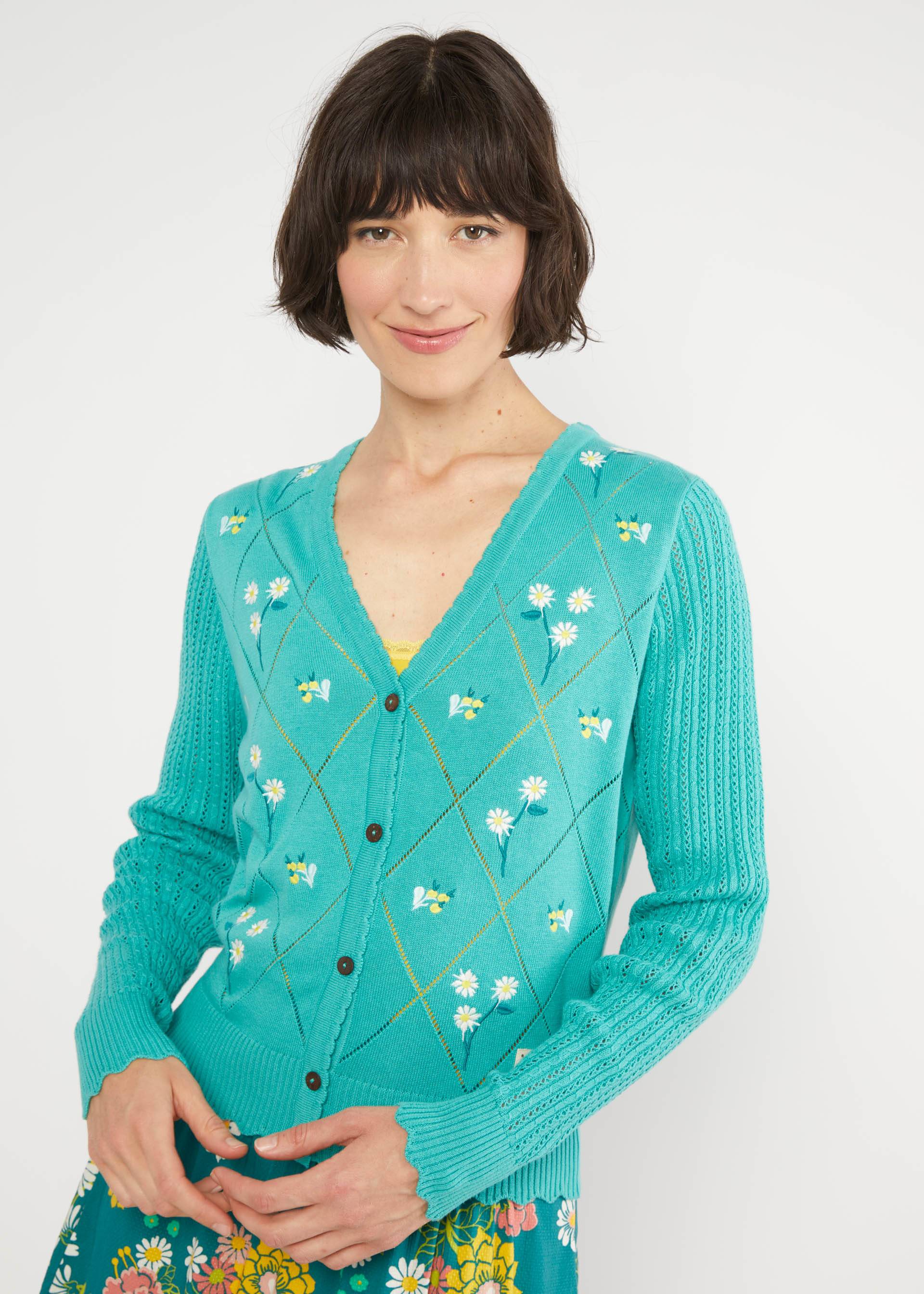 Sommer Cardigan Sweet Soiree, shallow waters blue knit, Cardigans, Blau