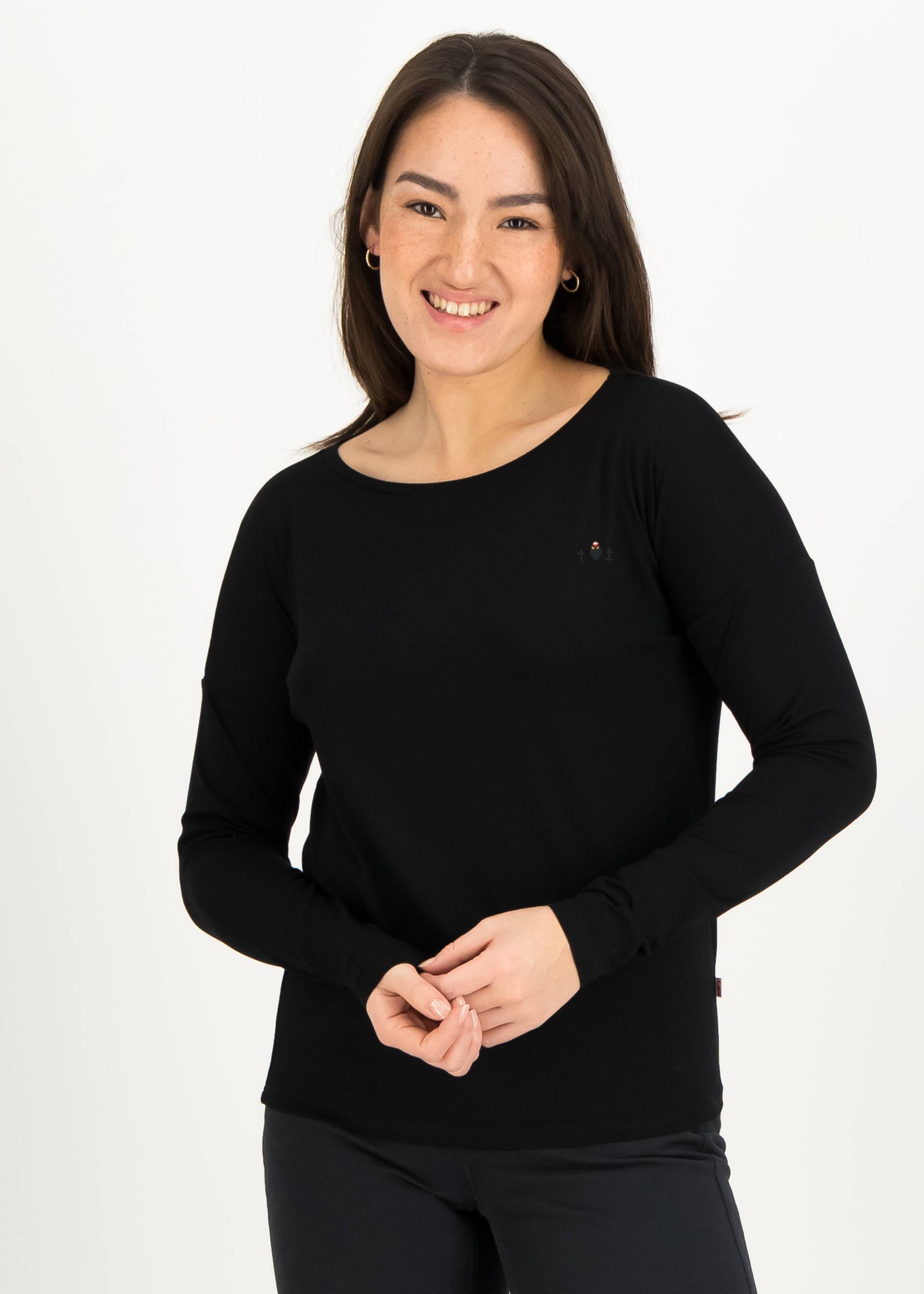 Longsleeve Carry me Home, pitch black, Tops, Black