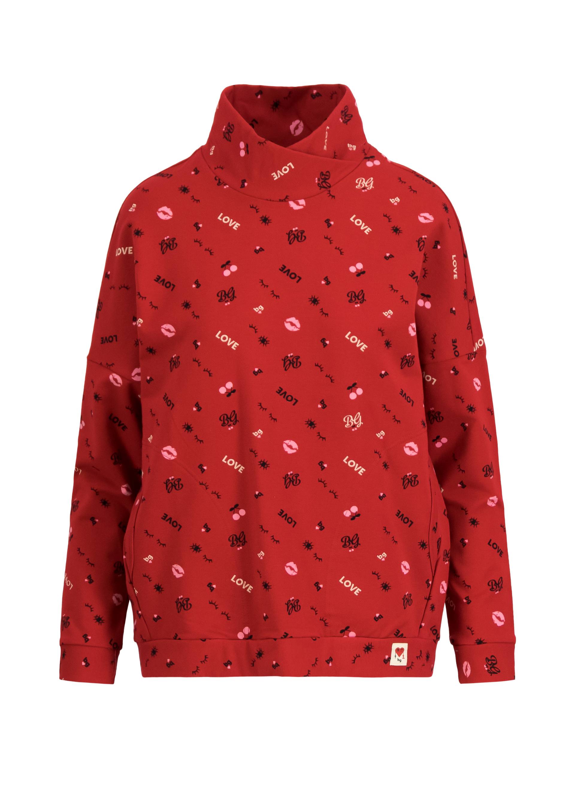 Sweatpullover Boxy Sweater, happy heart happy soul, Sweatshirts & Hoodies, Rot