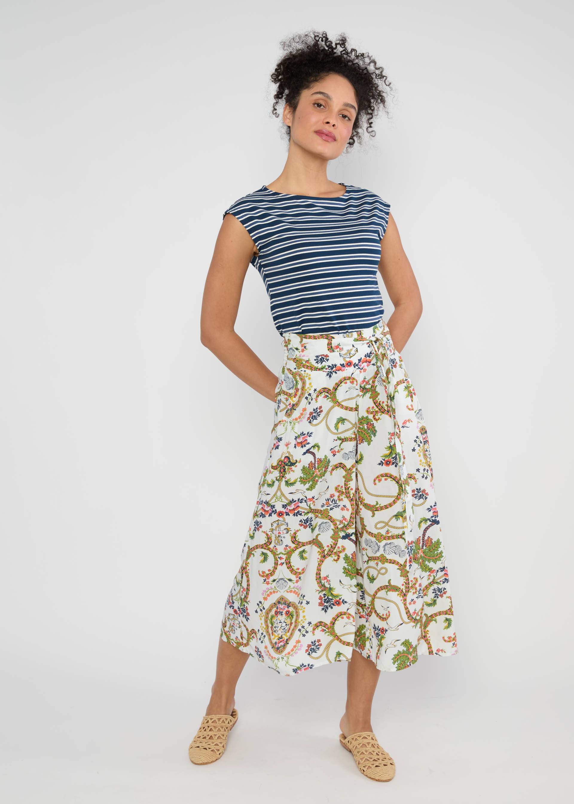 Summer Pants Flotte Culottes, port royal, Trousers, White