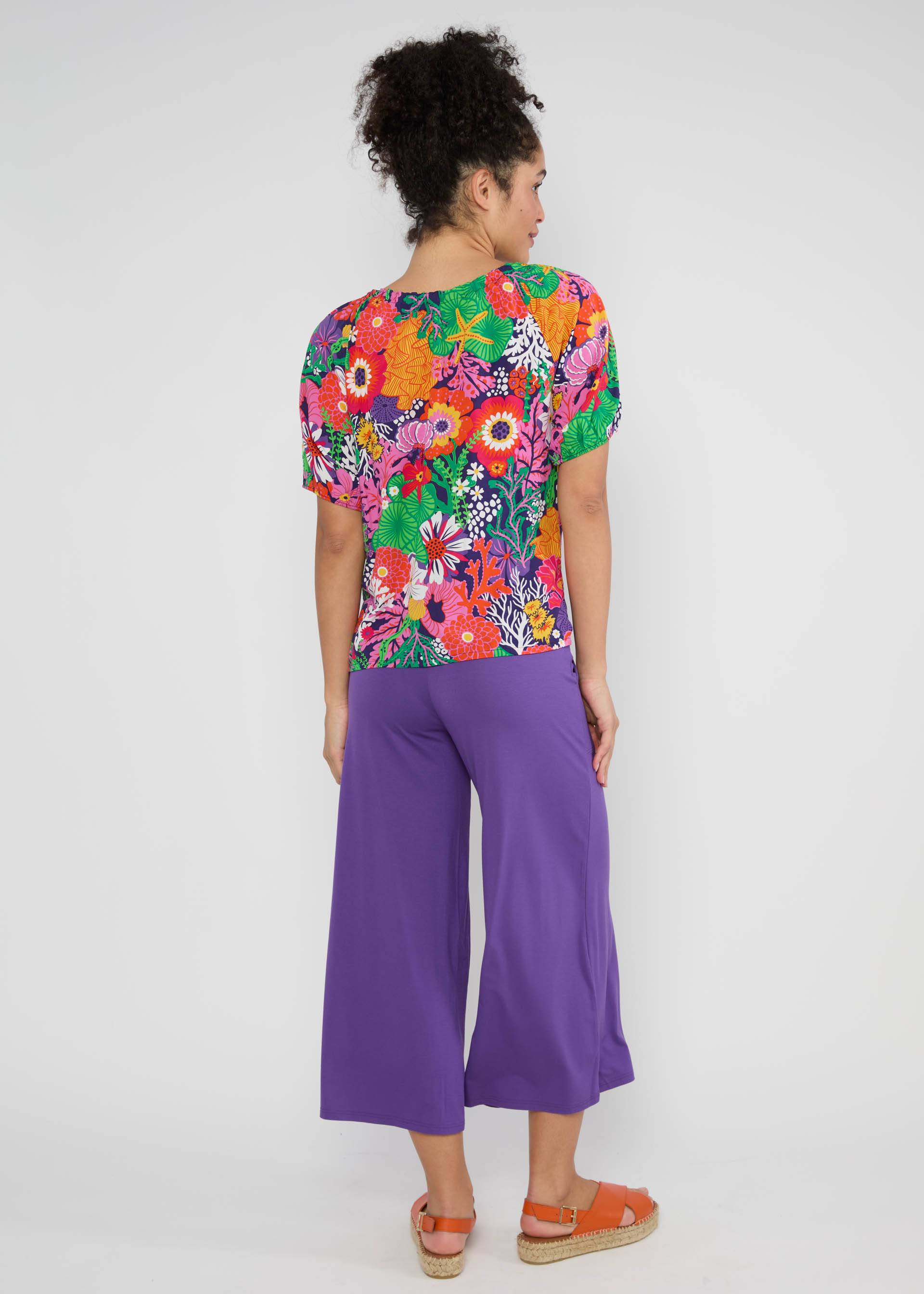 Sommerbluse Magic Maiden, coral flower, Shirts, Lila