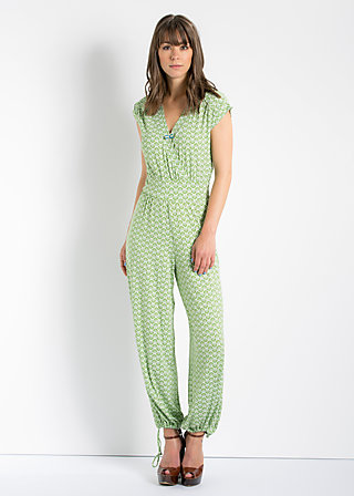 lure of tropics suit, feather fan, Trousers, Green