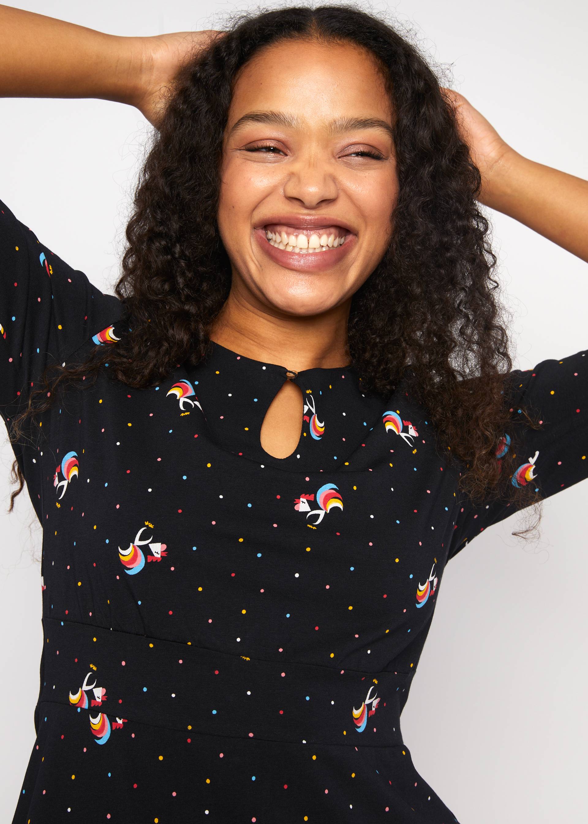 Freizeitkleid Hootchy Kootchy Petite, dancing rooster, Kleider, Schwarz