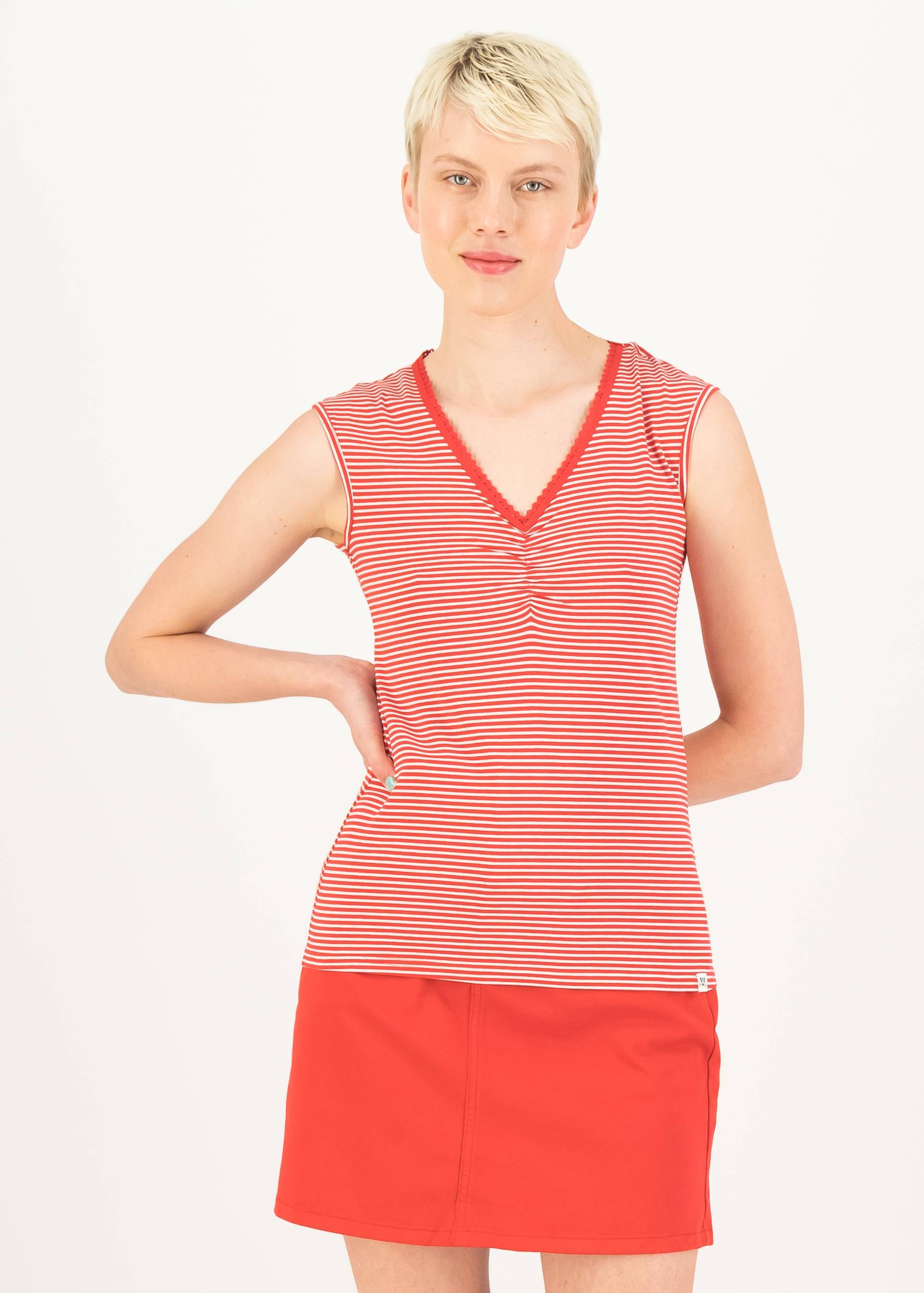 Sleeveless Top Let Love Rule, hot stripe, Tops, Red
