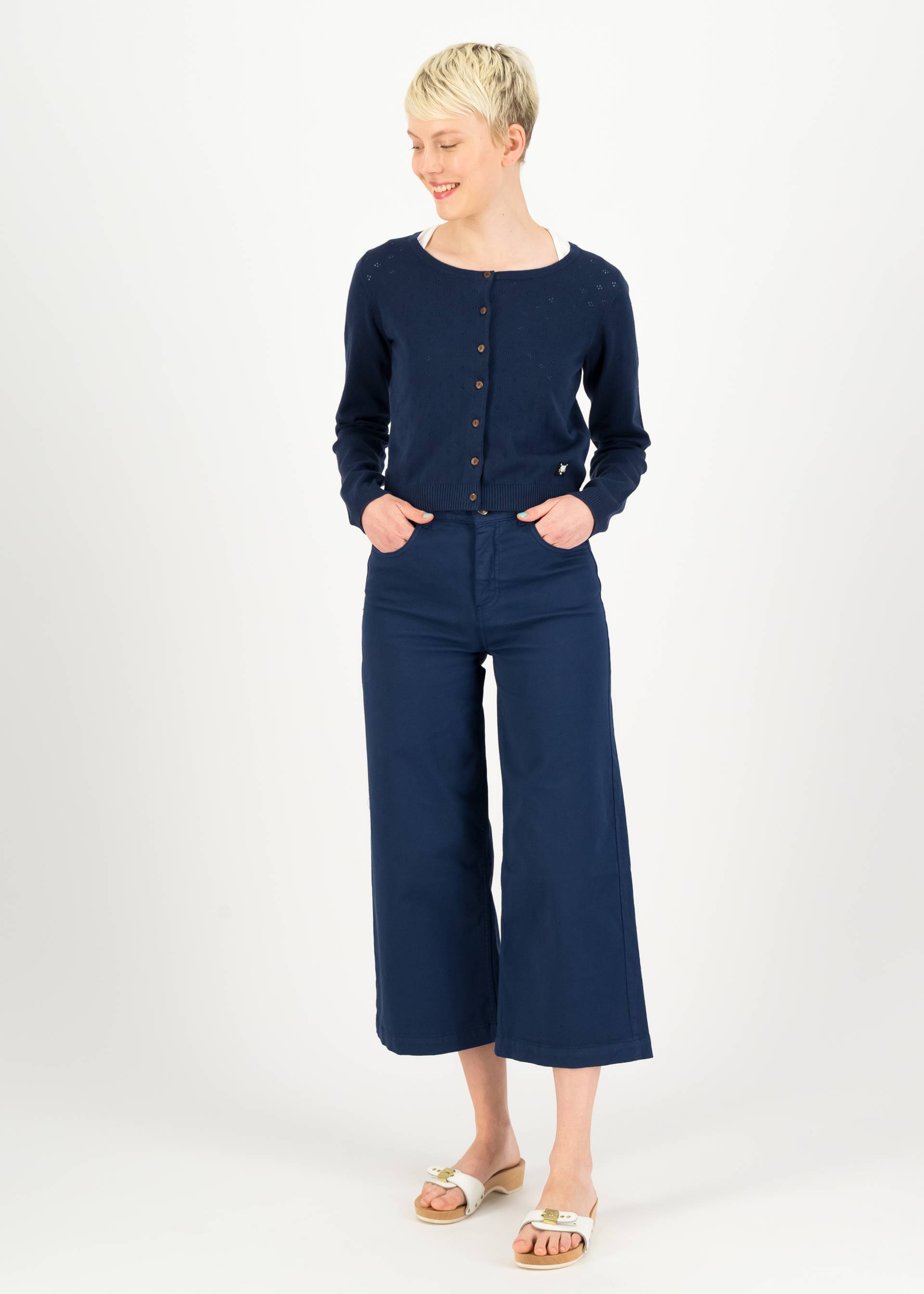 Cardigan Welcome to the Crew, little blue flower, Knitted Jumpers & Cardigans, Blue