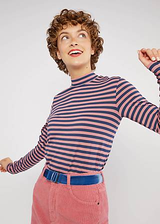 Streifenshirt Lonely Lips Turtle, dusty blue stripe, Shirts, Blau