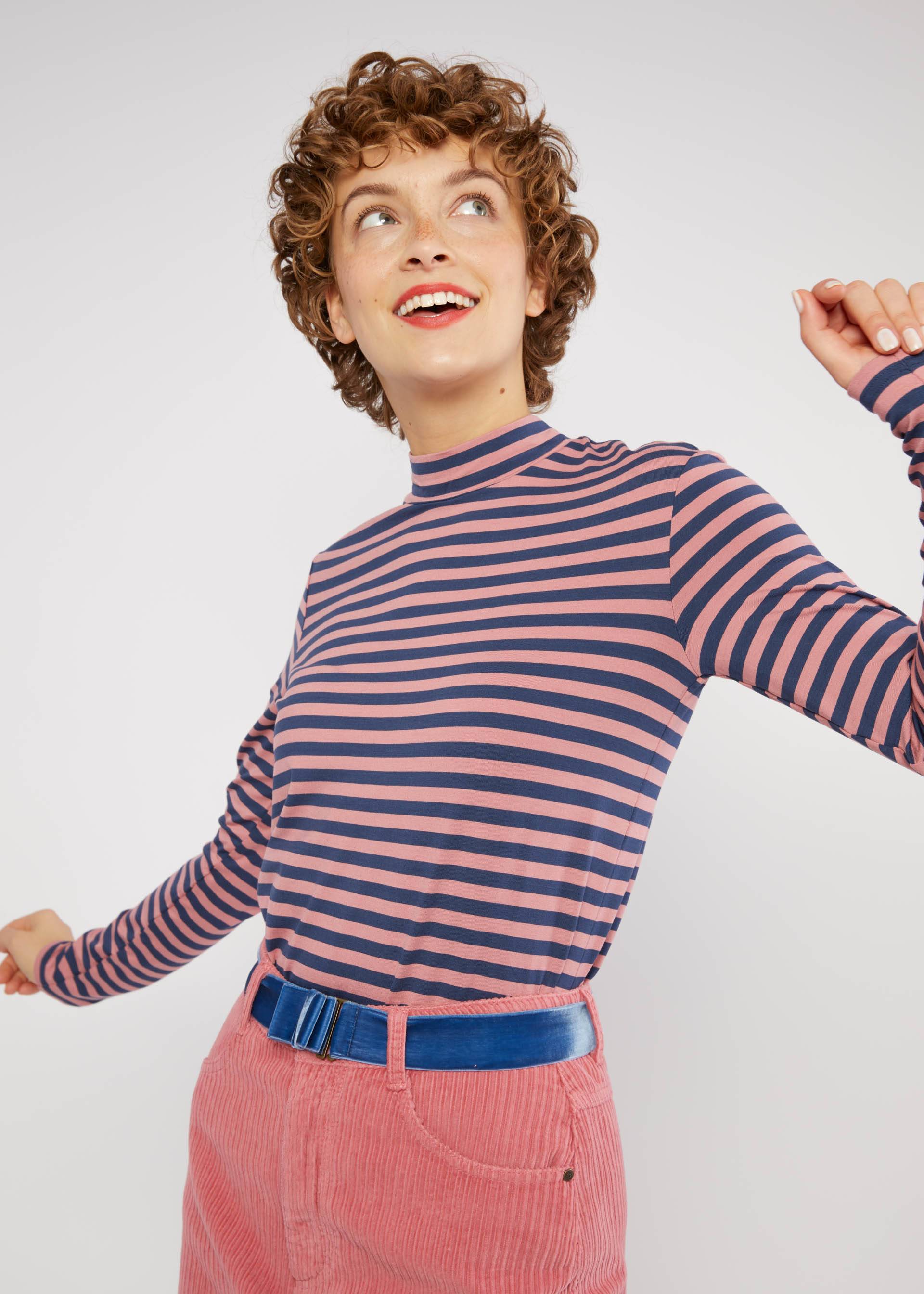 Streifenshirt Lonely Lips Turtle, dusty blue stripe, Shirts, Blau