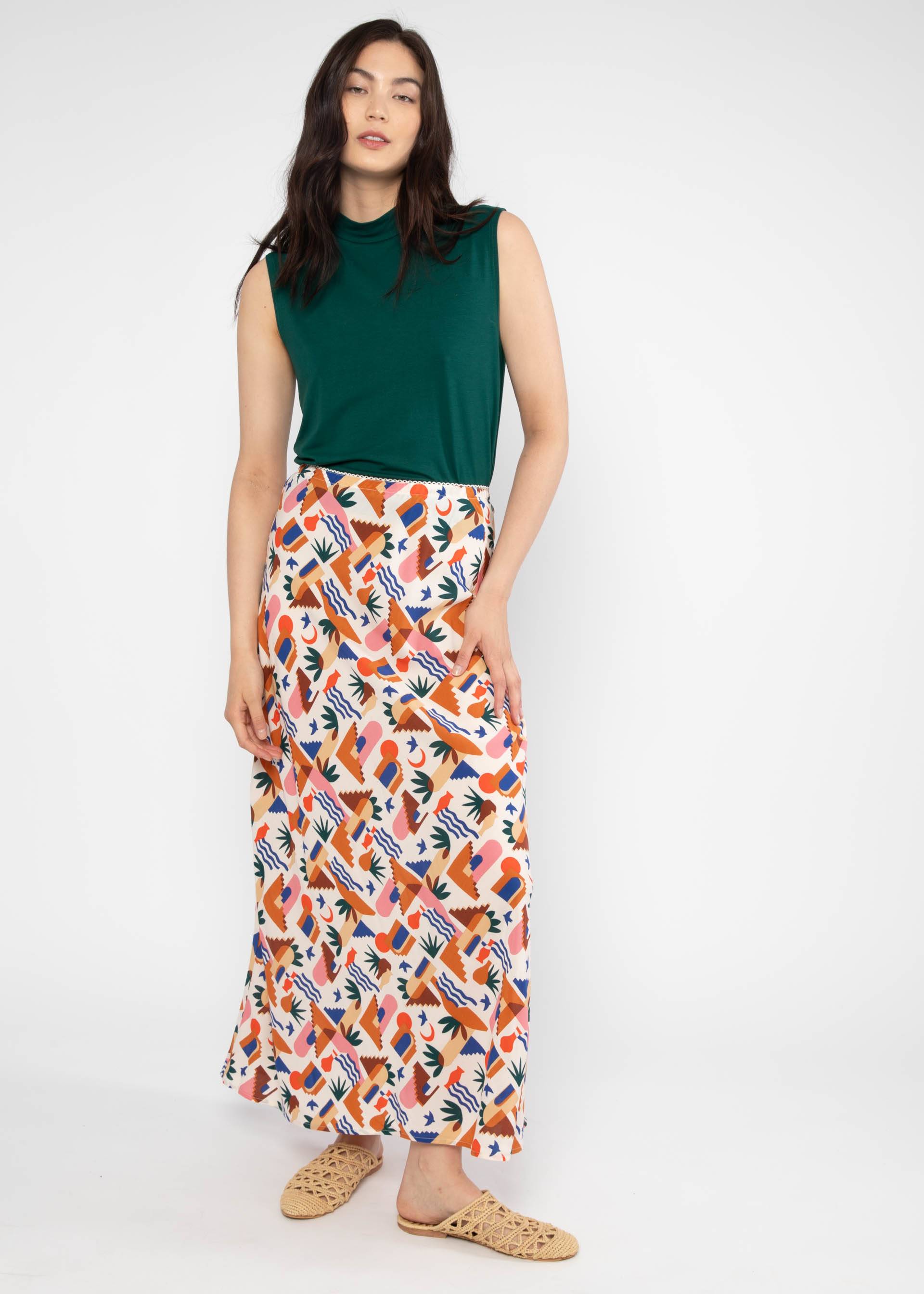 Maxirock Bias Melody, sun run stairs, Röcke, Beige