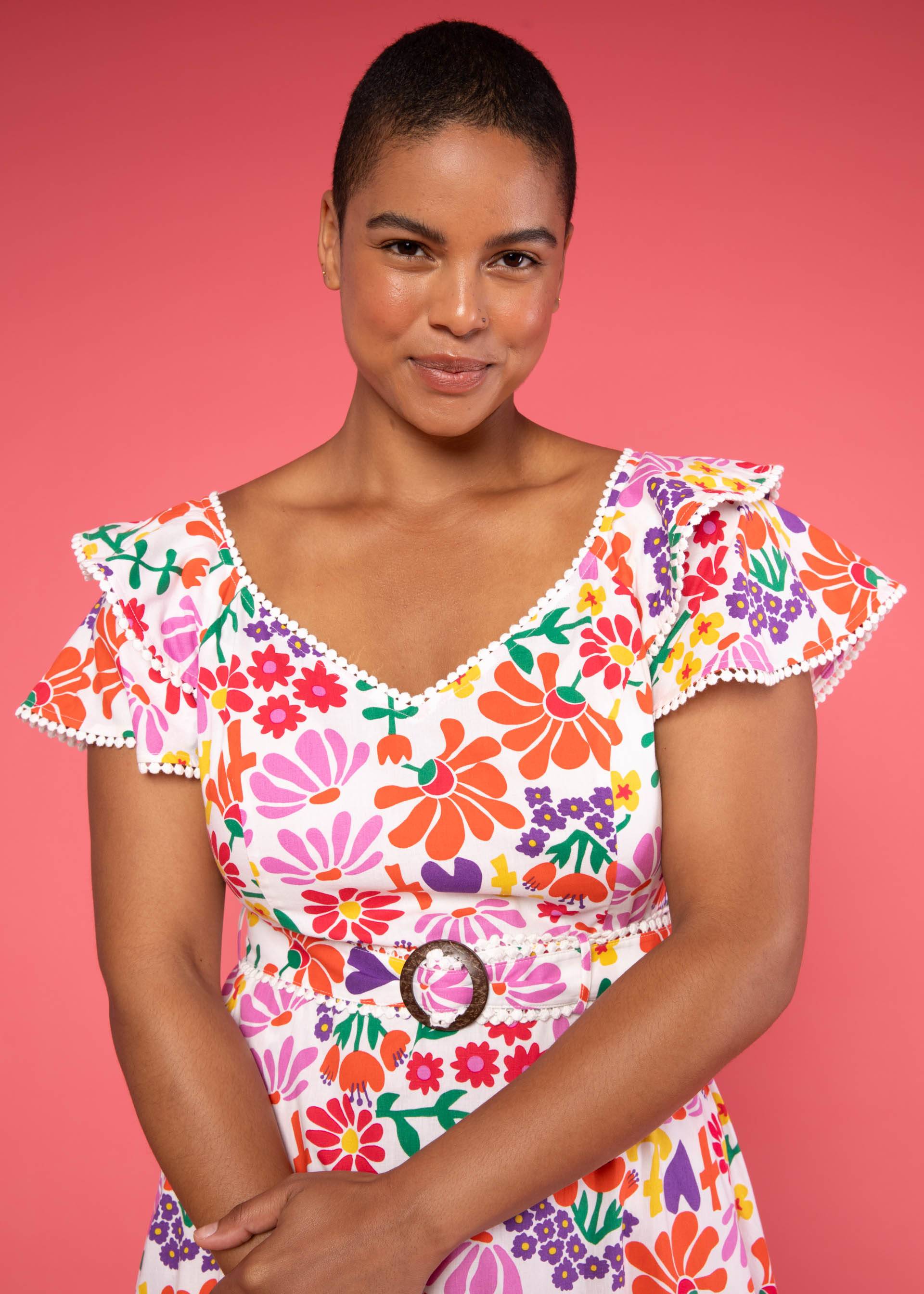 Festliches Kleid Falbala Festival, flower market, Kleider, Weiß