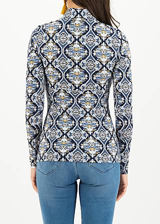 Longsleeve miraculous power, silky snowflower, Shirts, Blau