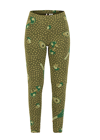 Thermo leggings walking on clouds, veggie love, Trousers, Green