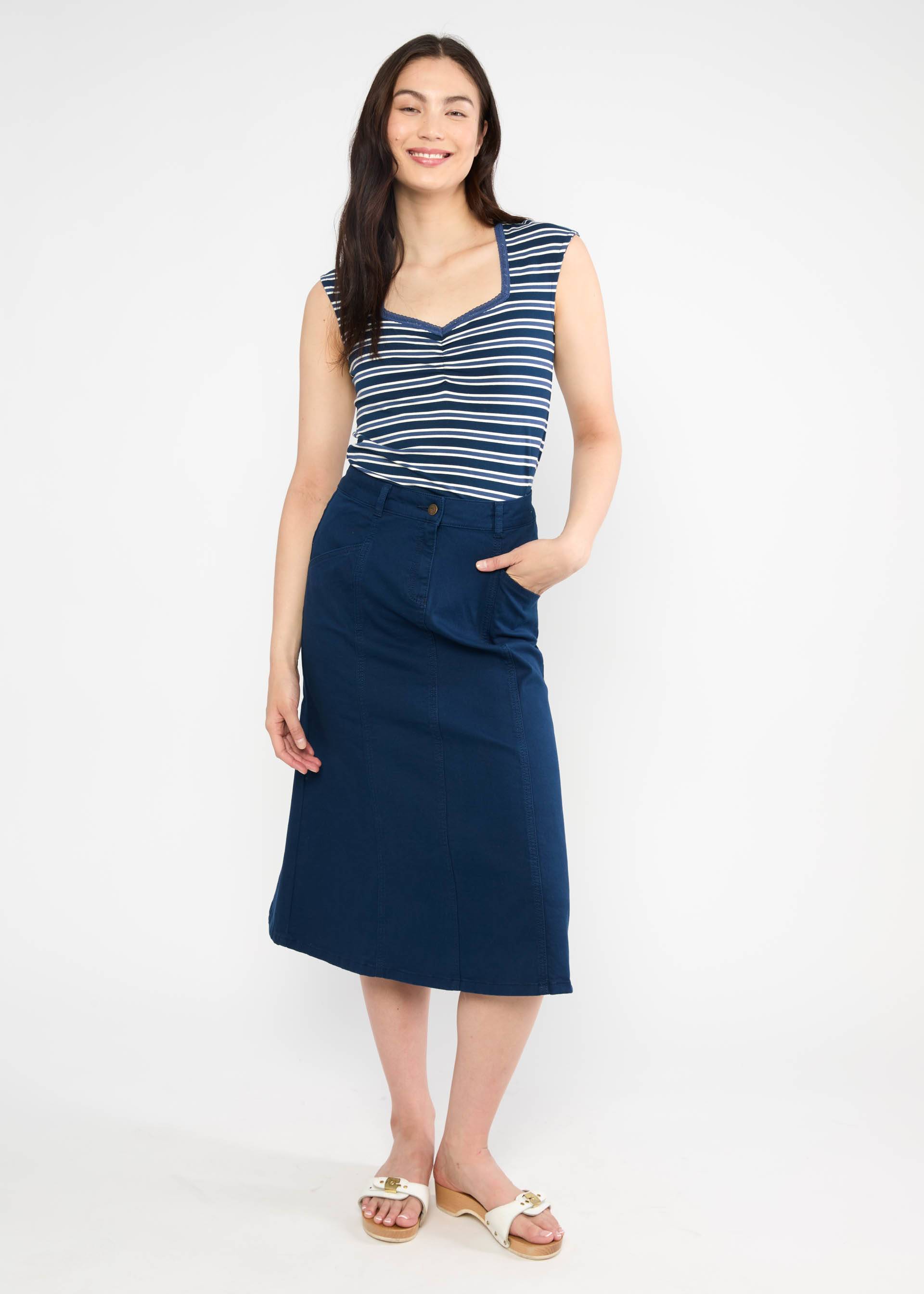 Sommer Top Let Romance Rule, caravan stripes blue, Shirts, Blau