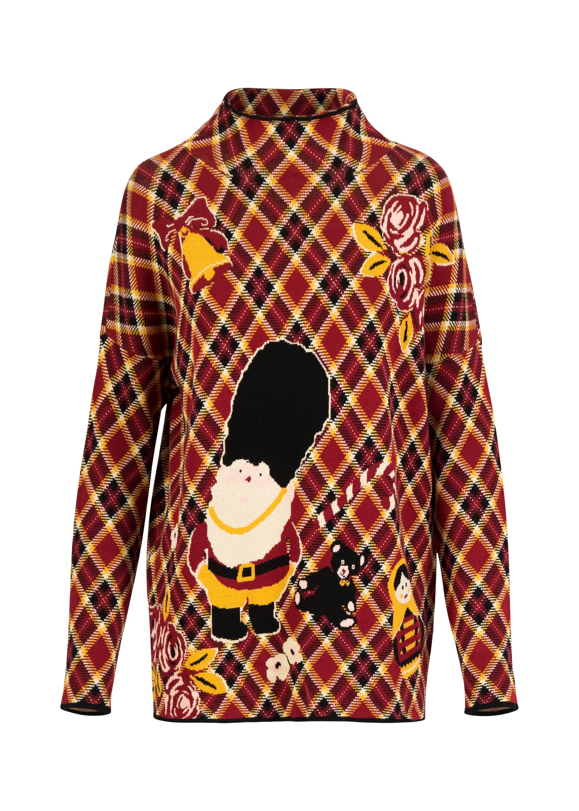 Oversized Jumper merry britmas, britmax checky, Knitted Jumpers, Red