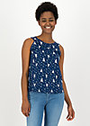 Sleeveless Top botanical attraction, sailing club, Tops, Blue