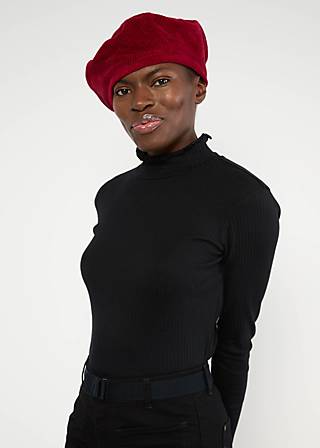 Mütze Beret d'amour, fine needle red, Accessoires, Rot