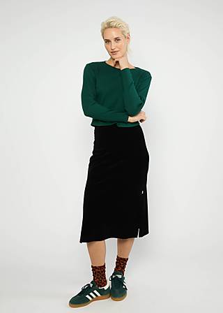 Knee-length Skirt Jolly June, fine needle black, Skirts, Black