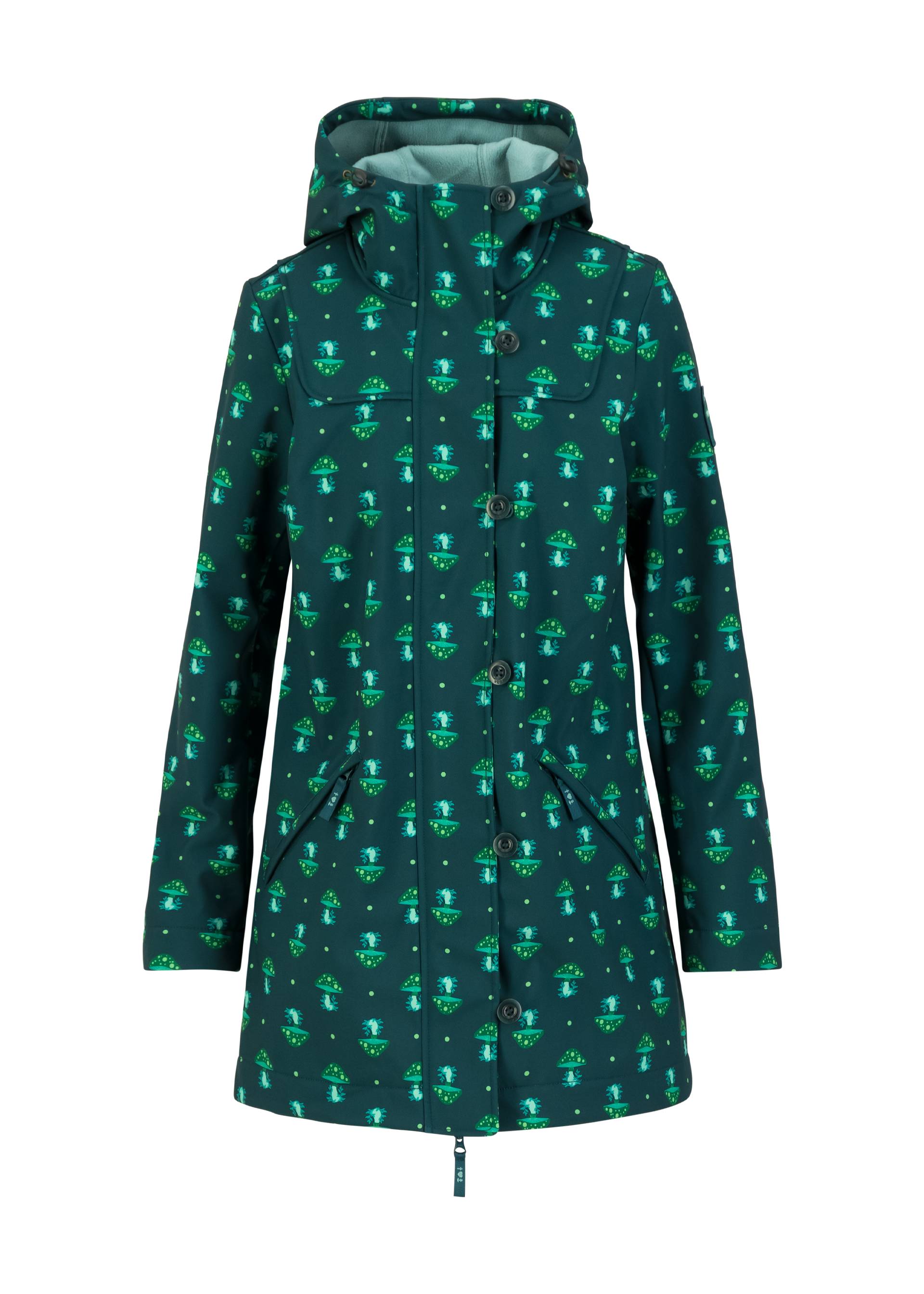 Soft Shell Jacket Wild Weather, magical night mushroom, Jackets & Coats, Green
