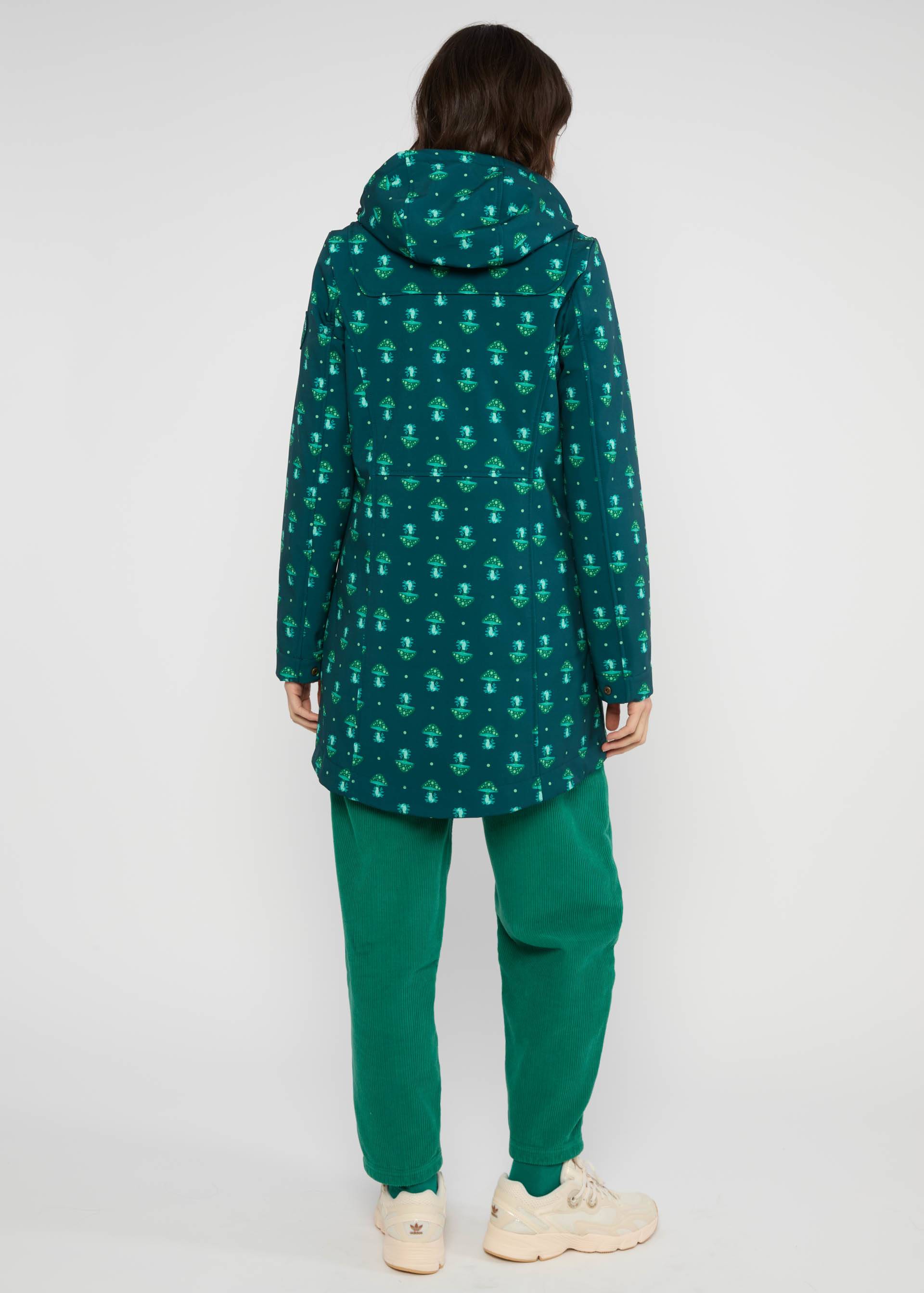 Soft Shell Jacket Wild Weather, magical night mushroom, Jackets & Coats, Green