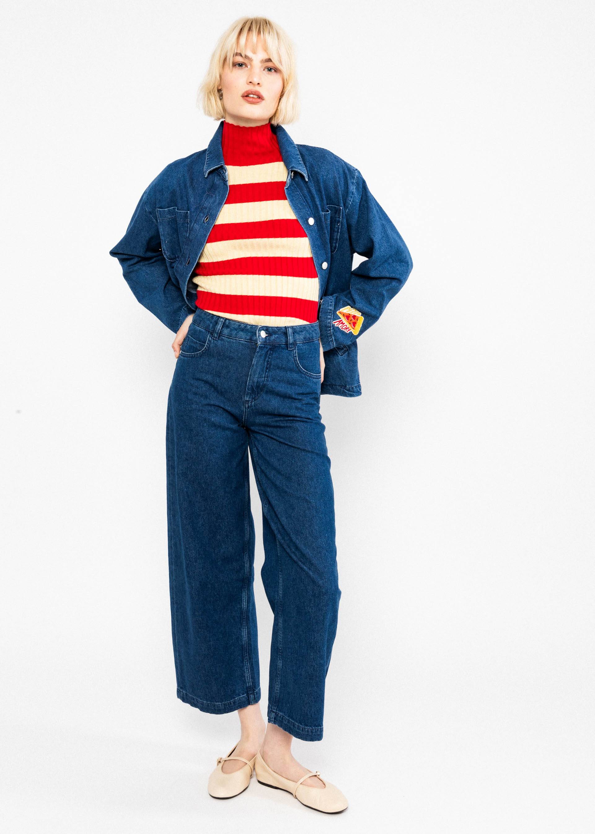 Hemdjacke Love Shack, ocean indigo denim embroidery, Jacken & M&auml;ntel, Blau