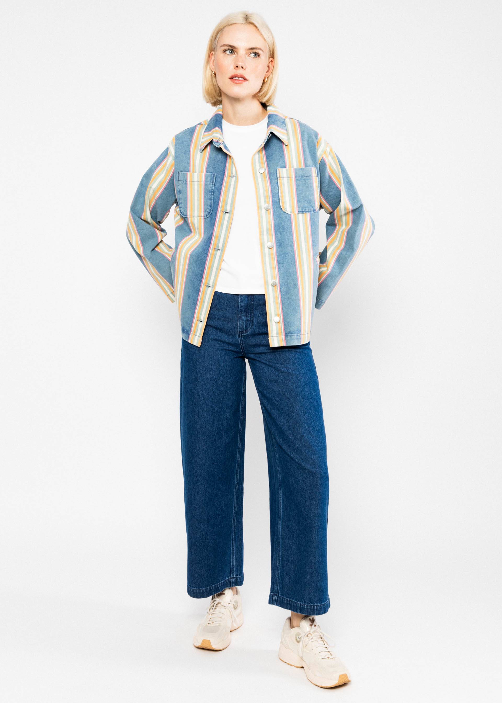 Hemdjacke Love Shack Marquee, summertime stripes, Jacken & M&auml;ntel, Blau