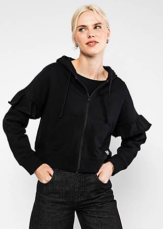 Zip-up Hoodie Ruffle Rebel, back to black, Sweatshirts & Hoodies, Black