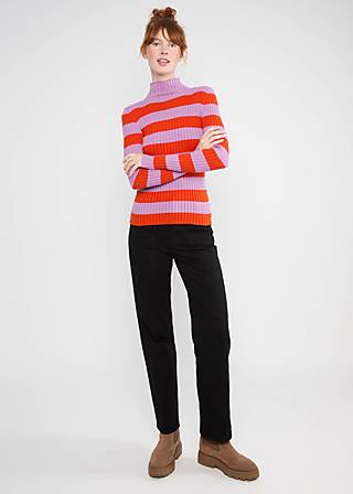 Rollkragenpullover Jazz & Chill Out, stripe of desire lilac, Strickpullover, Lila