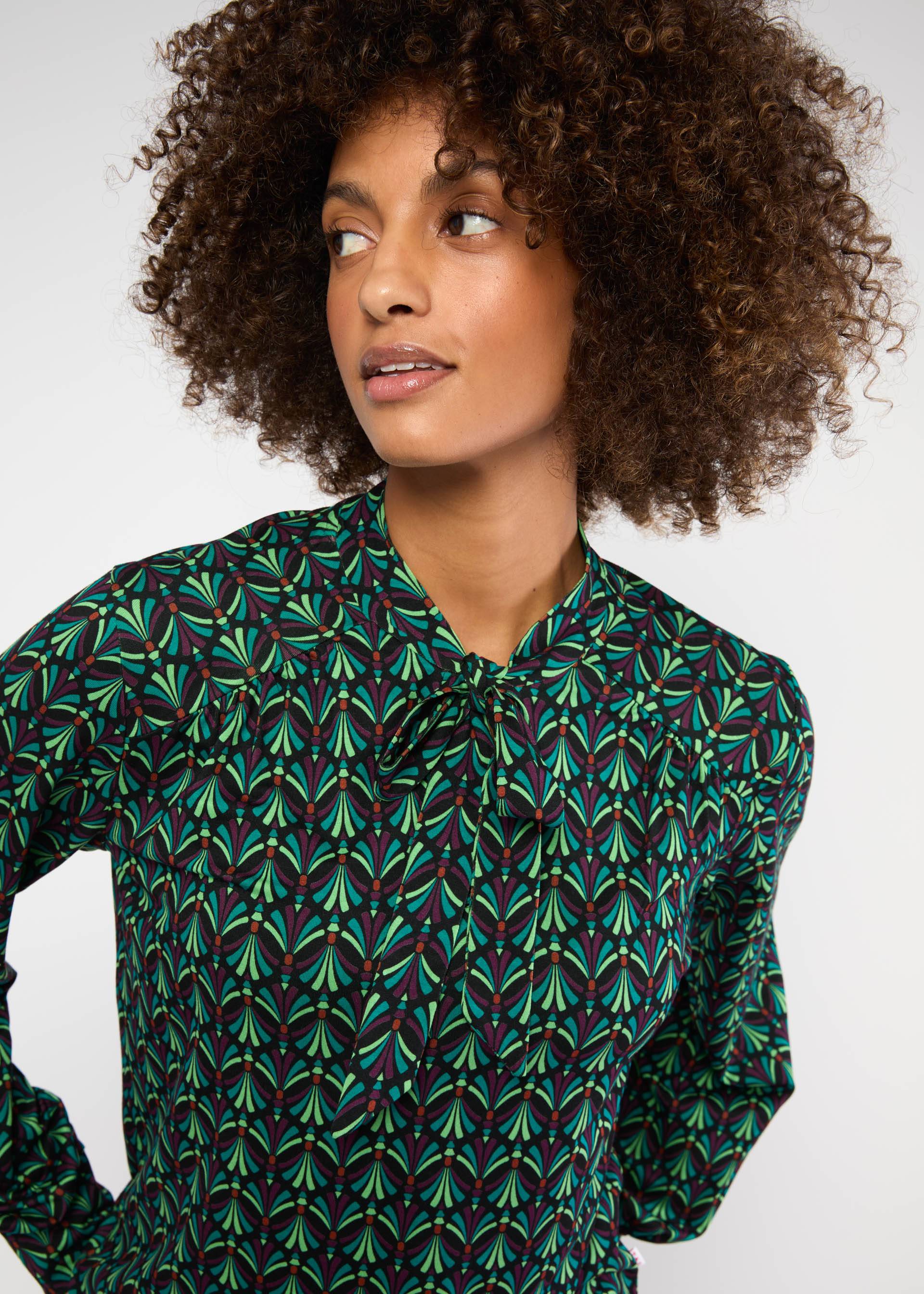 Tie Neck Blouse L'Odelette pour Helma, art of magic, Blouses & Tunics, Black