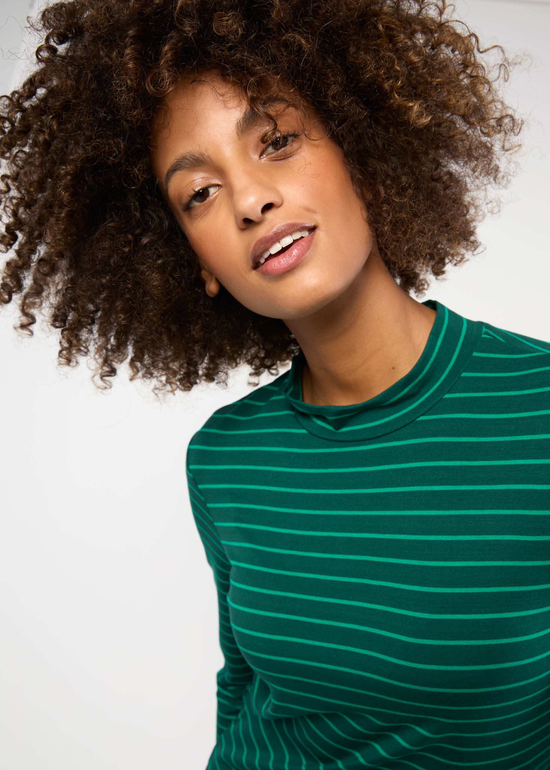 Streifenshirt Lonely Lips Turtle, dream of paradise green stripe, Shirts, Grün