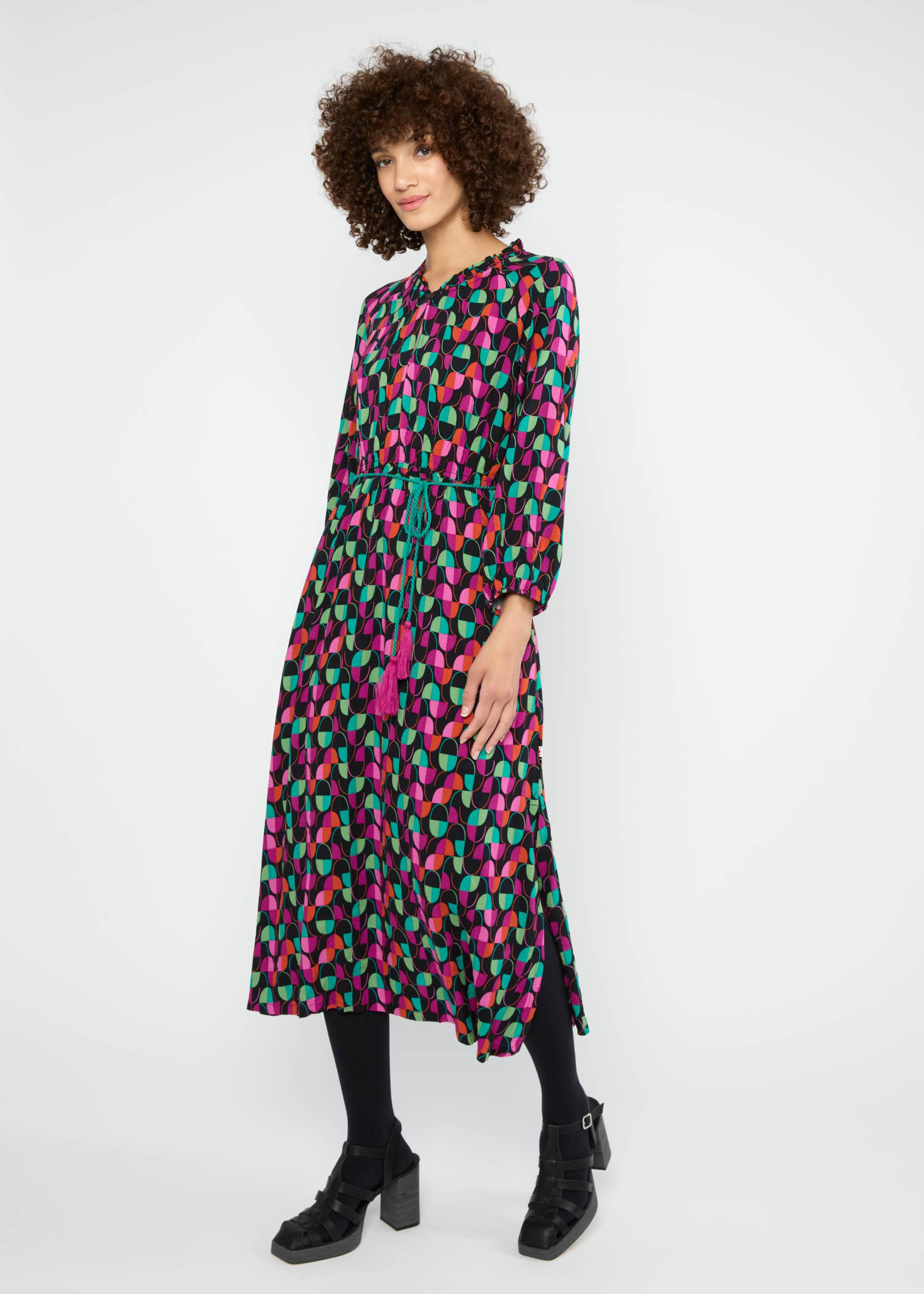 Midi Dress Sunset Traveller, illusionist of dreams, Dresses, Black