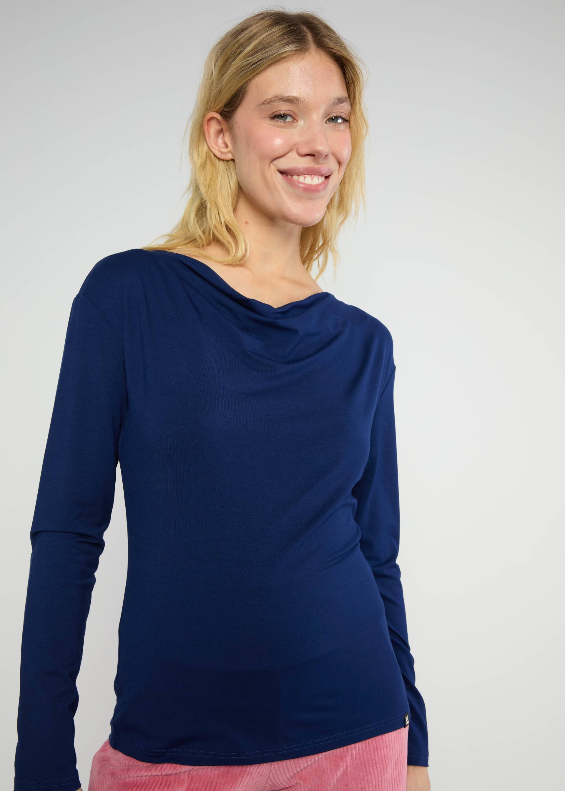 Longsleeve Wishful Waterfall, iconic dark blue, Tops, Blue