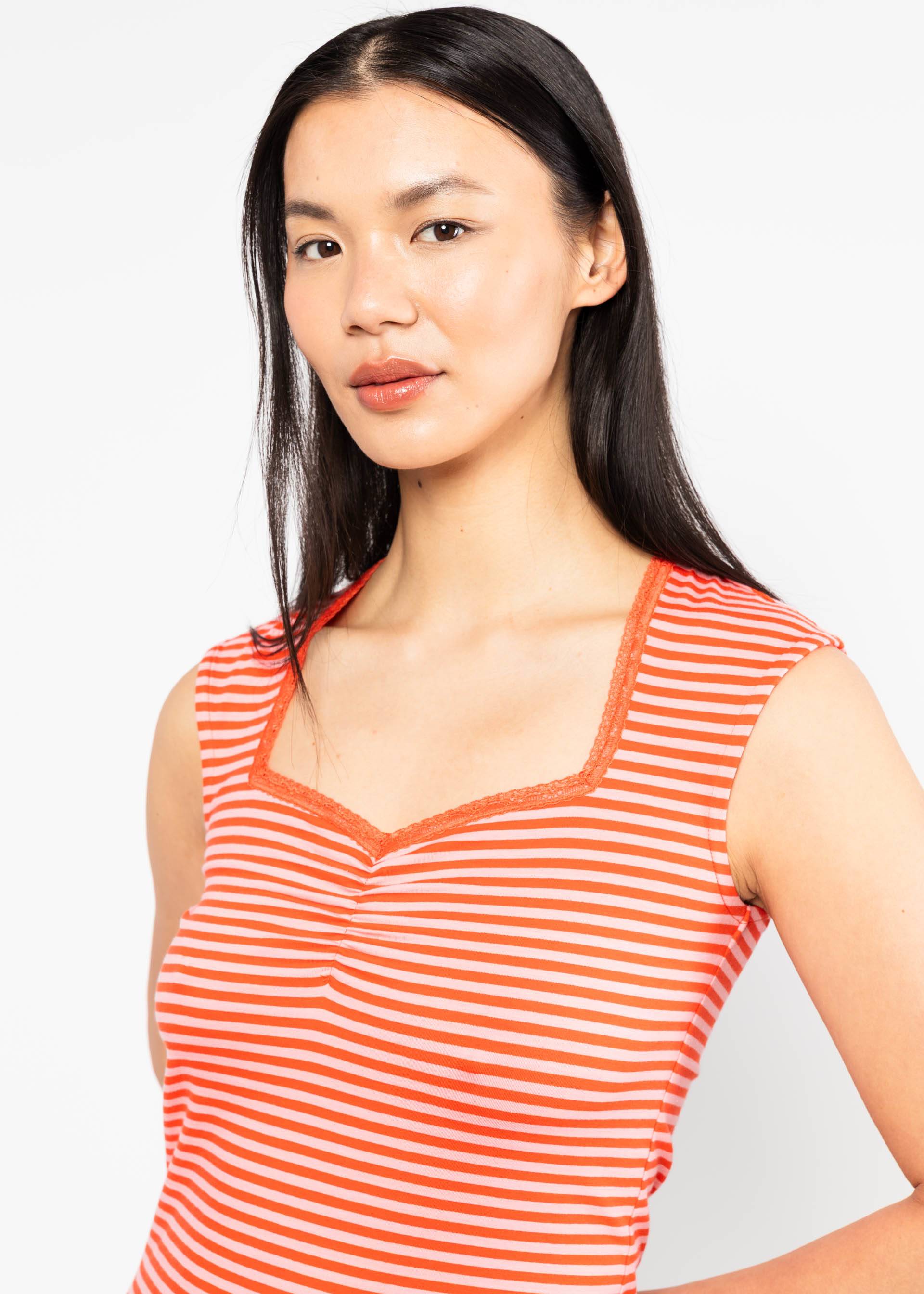 Sleeveless Top Let Romance Rule, red viva el sol! stripe, Tops, Red