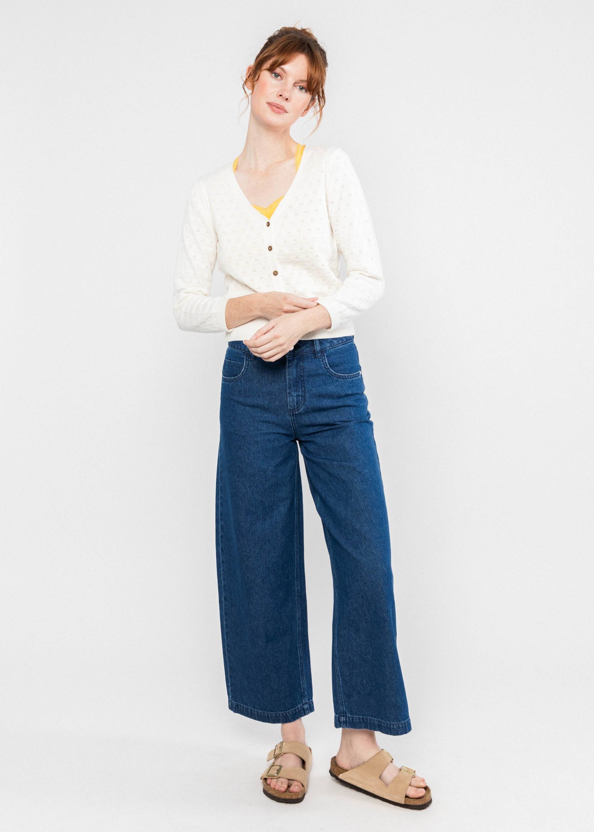 Cardigan Sweet Petite, white grapes knit, Cardigans, White