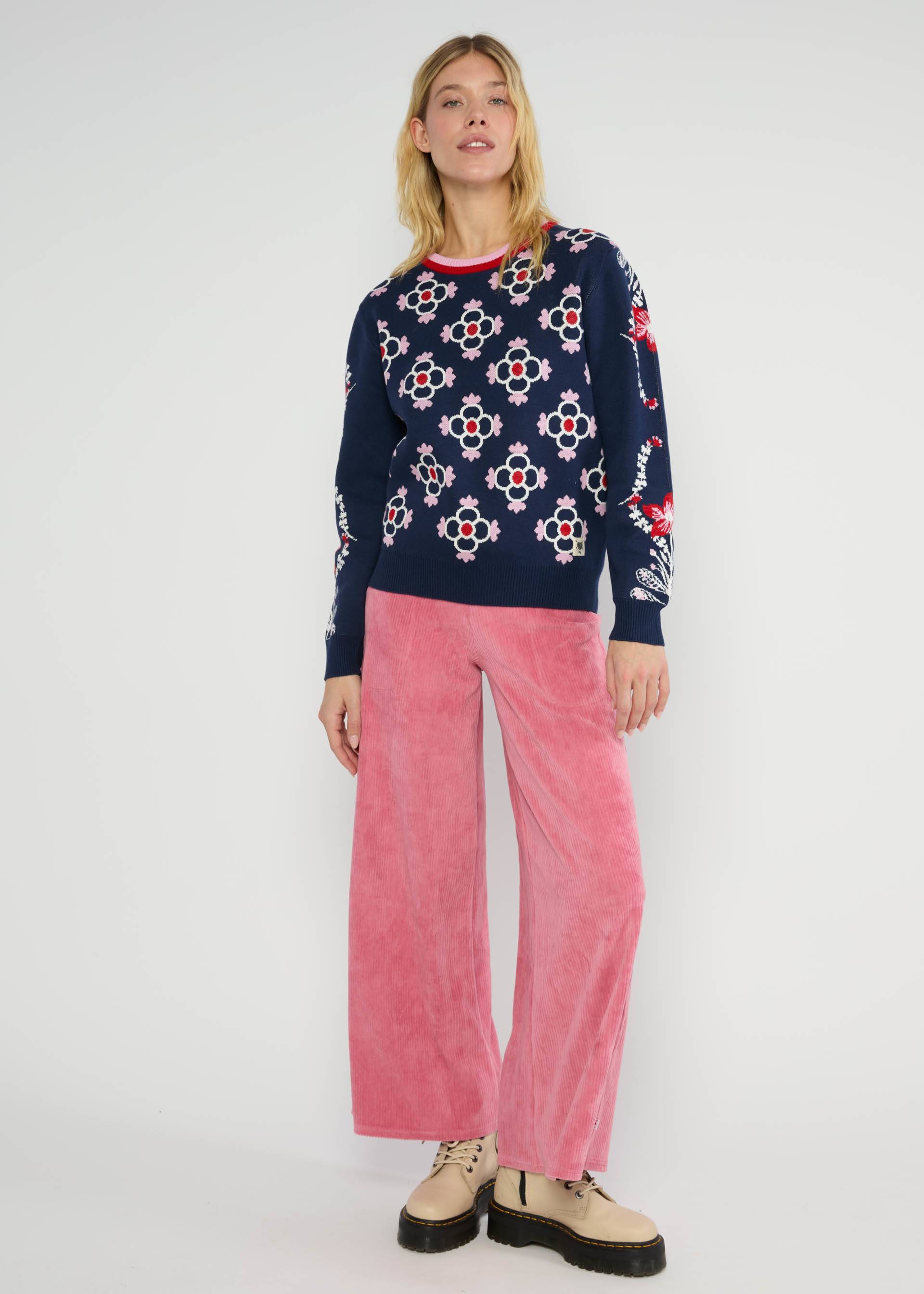 Strickpullover Cosy Storyteller, land und meer, Strickpullover, Blau