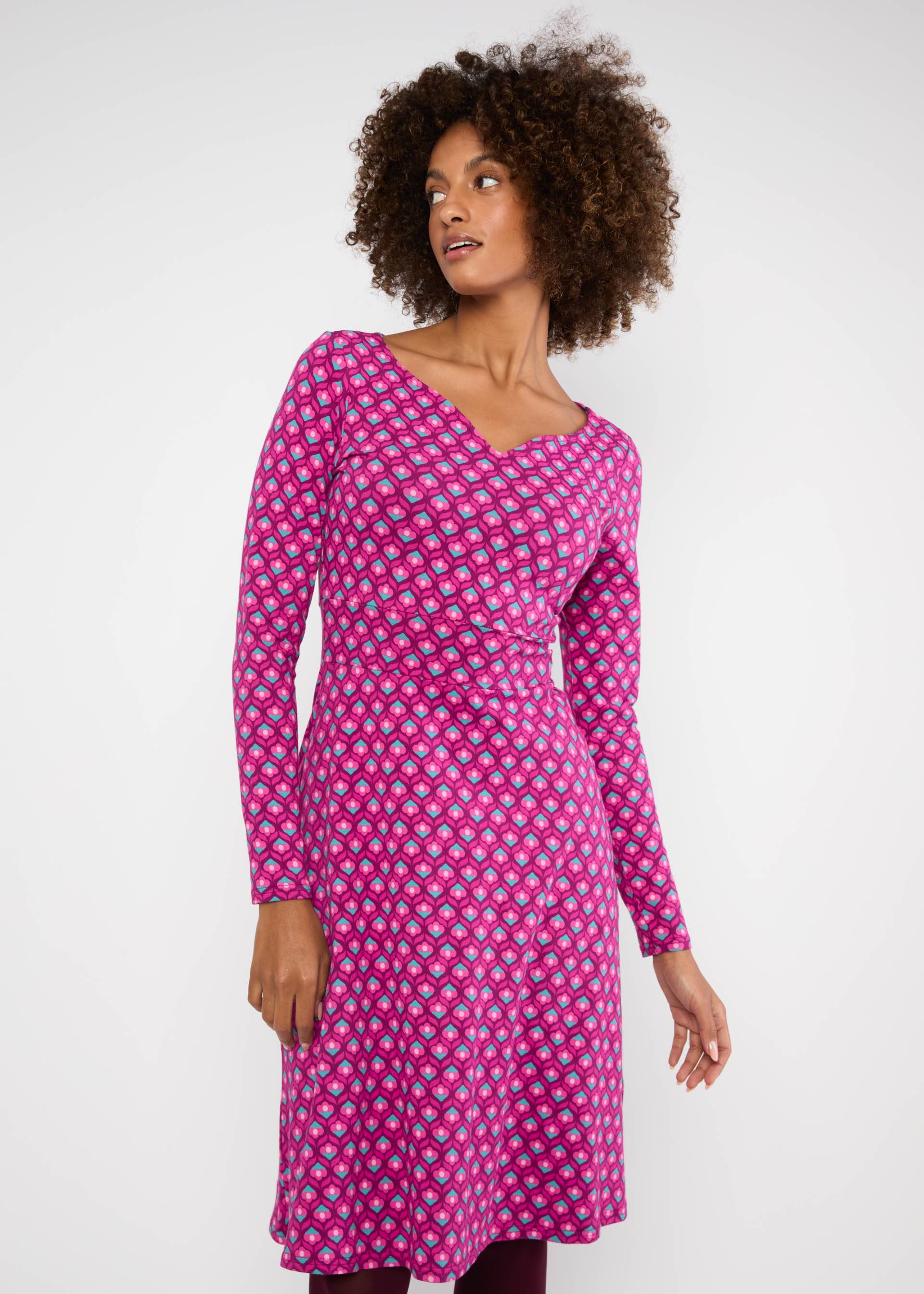 Jerseykleid Froggy Queen, sweet fountain flower, Kleider, Rosa