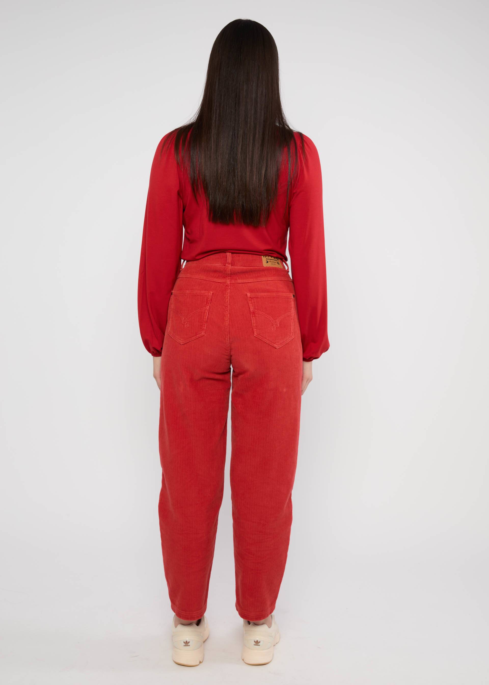 Cordhose High Waist Olotte, folkloric iconic red, Hosen, Rot