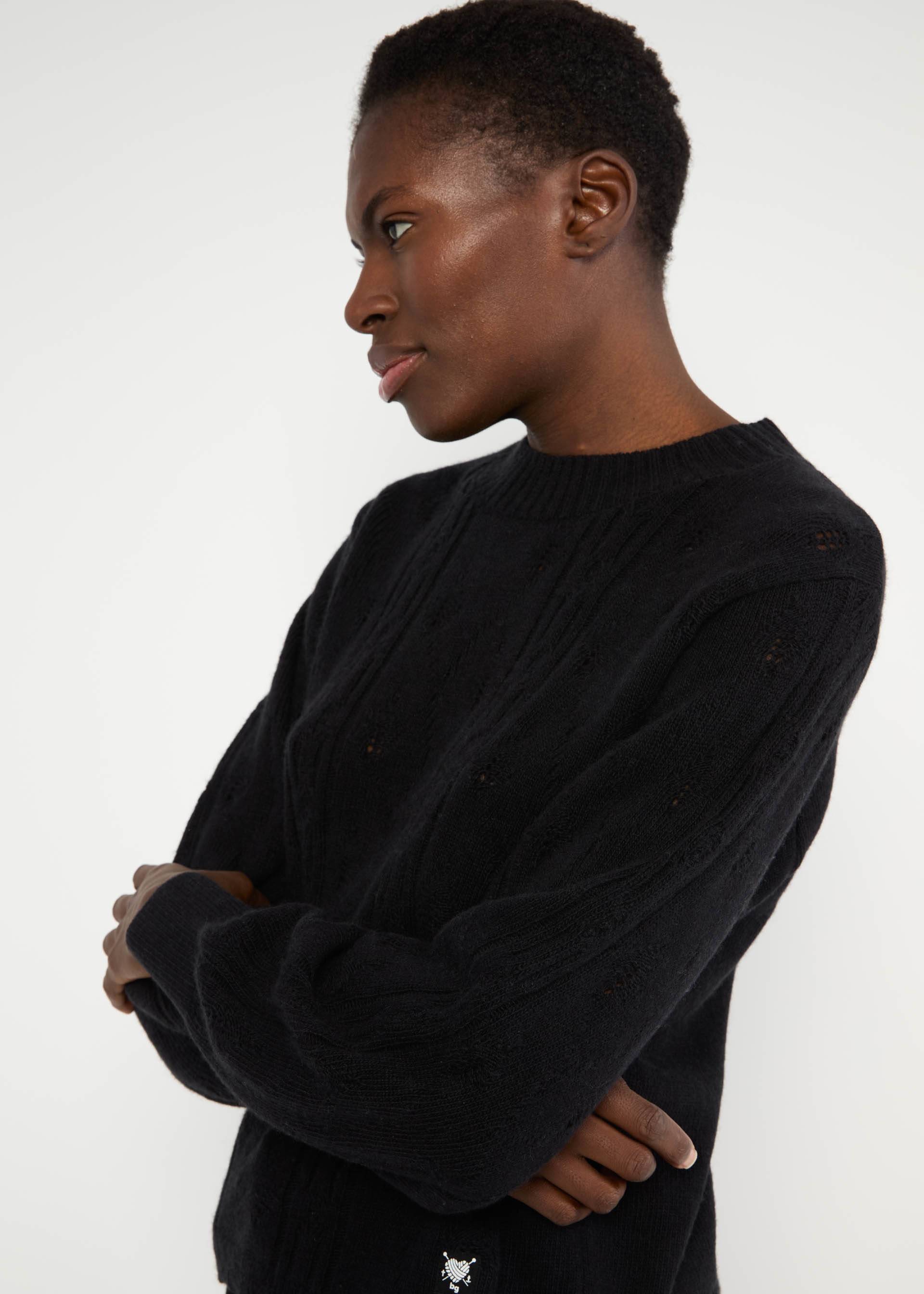 Strickpullover Fine Craft Crew, the dark side black, Strickpullover, Schwarz