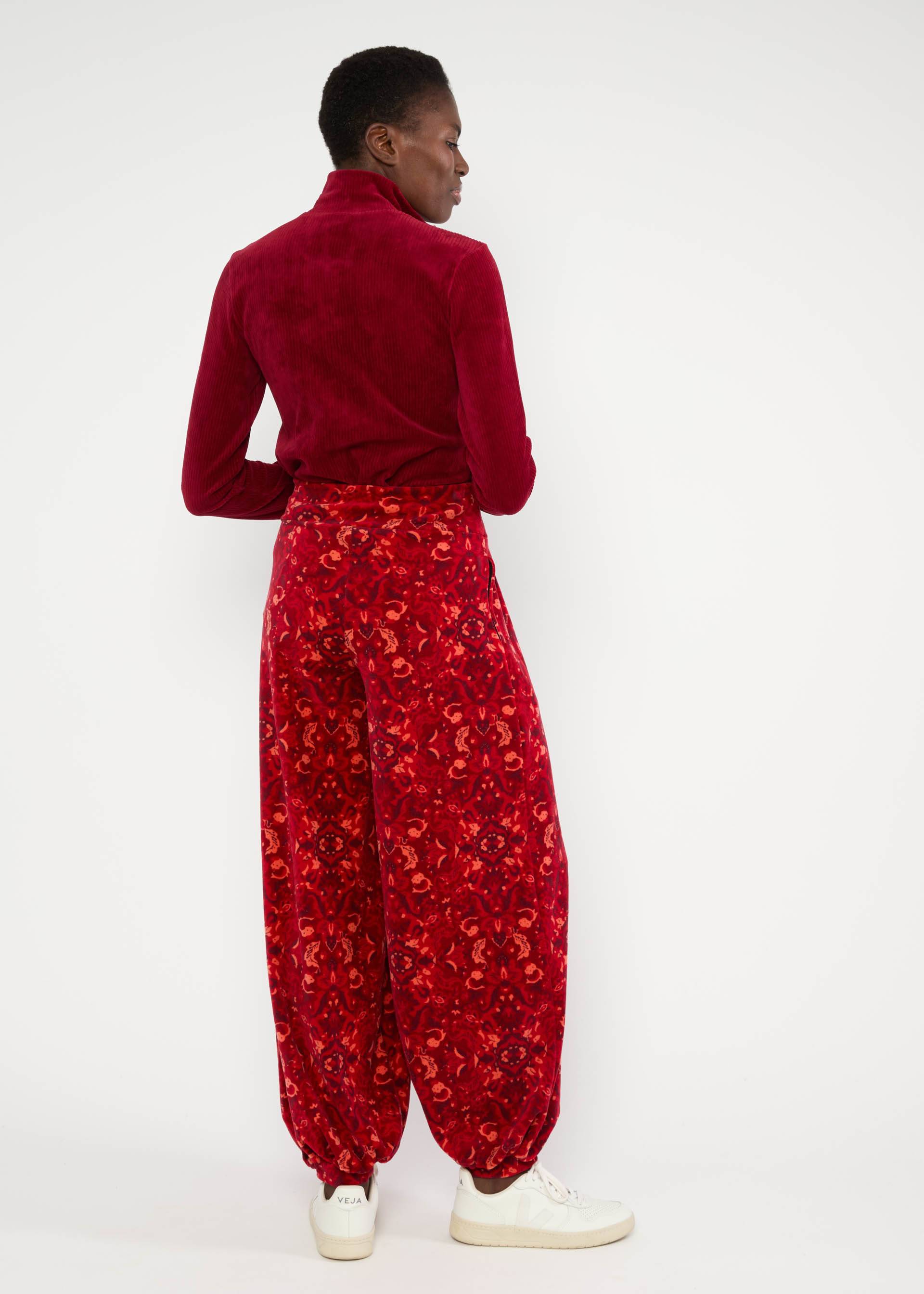 Jogginghose Velvet Merry Moments, red carpet feelings, Hosen, Rot