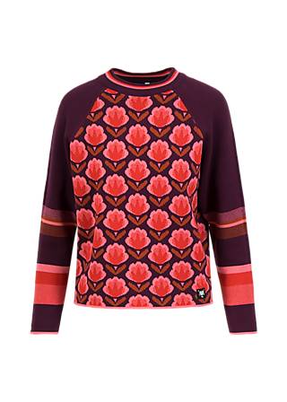 Strickpullover Cold Day Warm Heart, hot wave flower, Strickpullover, Rot