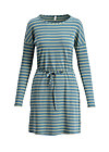 logo stripes longsleeve dress, water line, Dresses, Turquoise